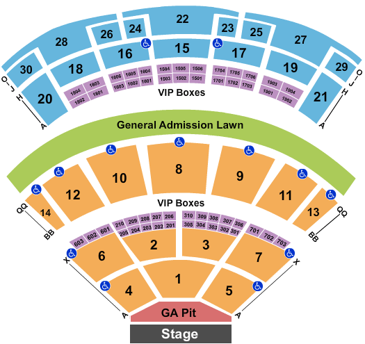 Saratoga Performing Arts Center Guns N' Roses Seating Chart